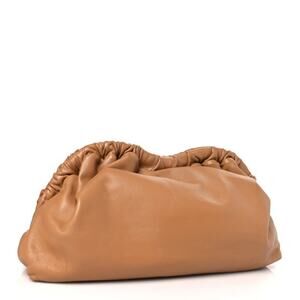 MANSUR GAVRIEL Caramel Tan Lambskin Cloud Clutch Ruched Top Bag Clutch Purse
